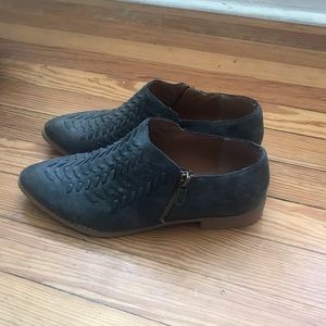 Dusty grey/blue ankle booties - NWOT